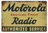 Motorola Radio Vintaged Sign 12x18