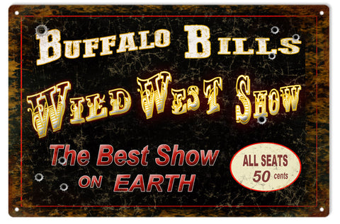 Buffalo Bills Wild West Show sign 12x18