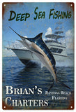 Deep Sea Fishing Metal Sign