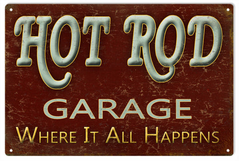 Hot Rod Garage Sign 16x24