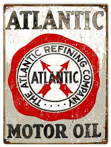 Vintage Atlantic Motor Oils Sign 9x12
