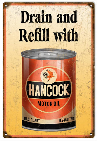 Vintage Hancock Motor Oil Sign