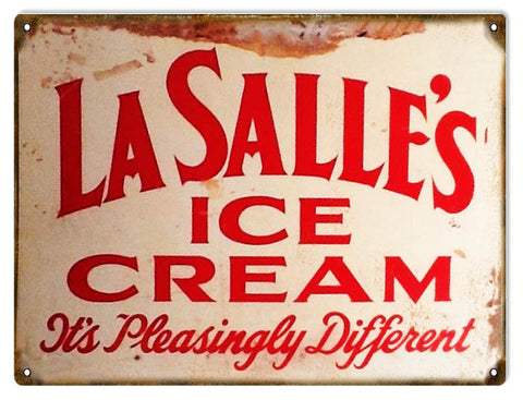Vintage LaSalles Ice Cream Sign 9x12