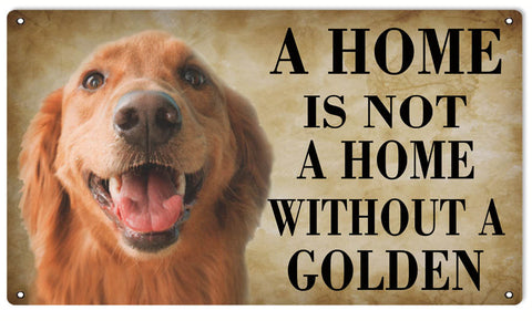 Vintage Golden Retriever Dog Sign 8x14