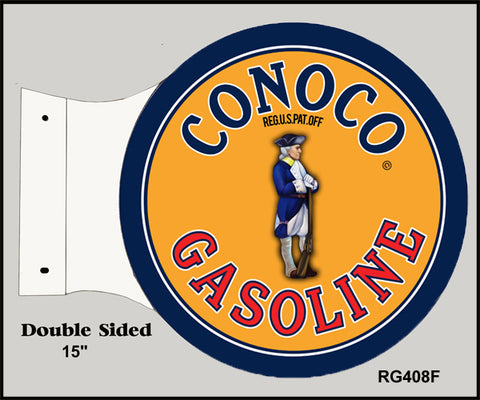 Conoco Gasoline Flange Sign 15x171/2