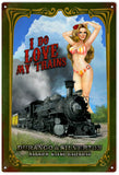 Vintage Love My Train Pin Up Girl