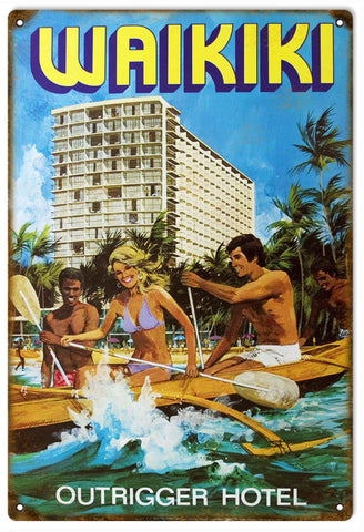 Vintage Waikiki Outrigger Sign