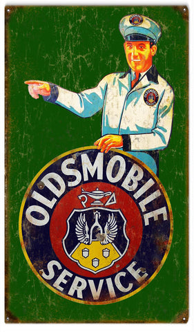 Vintage Oldsmobile Service Metal Sign
