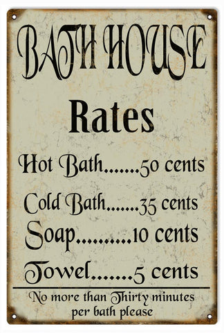 Vintage Bath House Sign