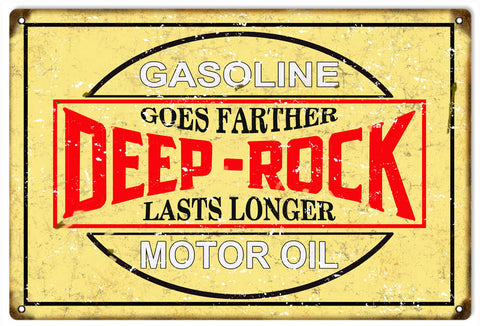 Vintage Deep Rock Gasoline And Motor Oil Sign