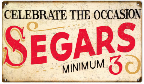 Vintage Segars Cigar Sign 8x14