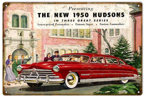 Vintage 1950 Hudsons Automobile Sign