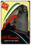 Vintage 1939 Hiawatha Railroad Sign