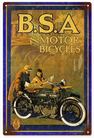 Vintage B.S.A. Motor Bicycle Sign