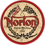 Classic Norton Motorcycle Sign Round 14