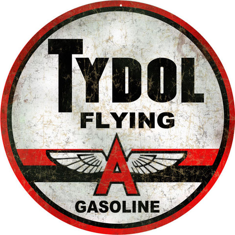 Tydol Flying Gasoline Station Sign 14 Round