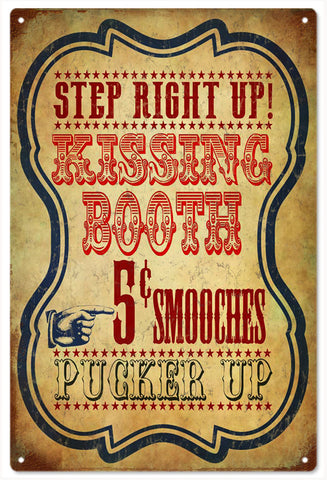 Step Right Up Kissing Booth Circus Sign