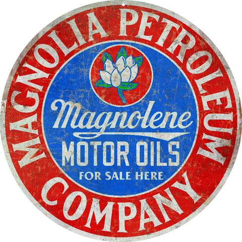 Vintage Magnolia Petroleum Sign Round 14