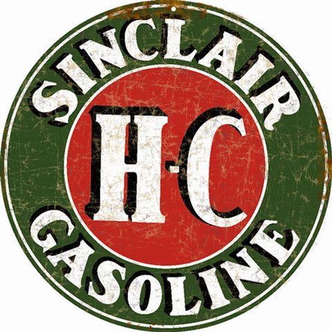 Vintage Sinclair Gasoline Sign Round 14