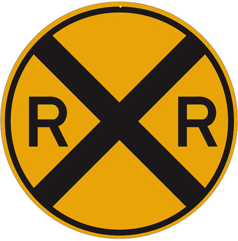 Rialroad Crossing Metal Sign