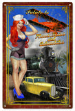 Vintage Salute To Planes Trains And Automobiles Metal Sign