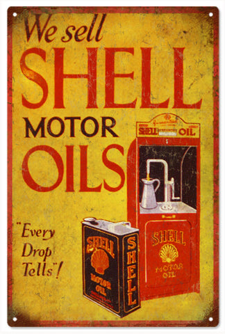 Vintage Shell Motor Oil Gasoline Sign