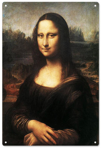 Vintage Mona Lisa Metal Sign