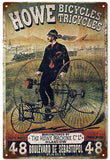 Old Vintage Howe Bicycles Metal Sign