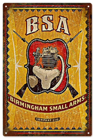 Vintage BSA Gun Metal Sign