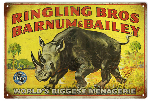 Vintage Ringling Bros Barnum & Baileys Circus Metal Sign