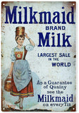 Vintage Milkmaid Brand Milk Country Metal Sign