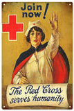 Vintage Red Cross Medical Metal Sign