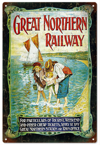 Vintage Great Northern Railroad Metal Sign