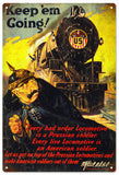 Vintage Keep Em Going Railroad Metal Sign