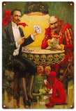 Vintage Scull Magician Metal Sign