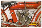 Vintage Indian Motorcycle Engine Sign