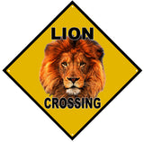 Lion Crossing Sign 12x12