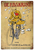 Vintage De HBS Krant Bicycle Sign