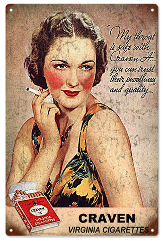 Vintage Craven Cigarettes Sign