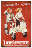 Vintage Lambretta Motor Bike Metal Sign