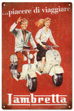 Vintage Lambretta Motor Bike Sign
