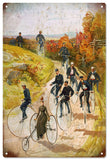 Vintage Old World Bicycle Metal Sign