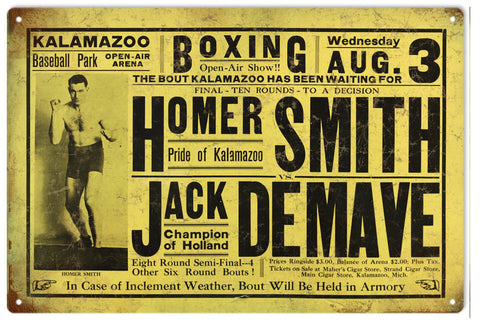 Vintage Kalamazoo Boxing Sign