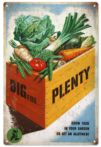Vintage Grow Food Sign