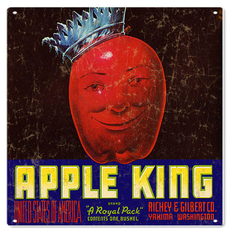 Vintage Yakima Washington Apple Metal Sign