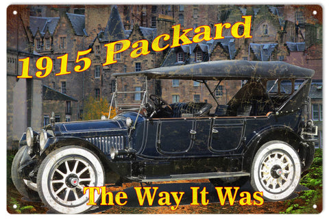 Vintage 1915 Old Packard Automobile Metal Sign