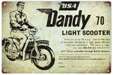 Vintage Dandy BSA Scooter Sign