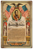 Vintage Abraham Lincoln Emancipation Proclamation Sign