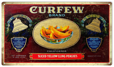 Vintage Curfew Brand Peaches Sign