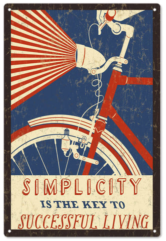 Vintage Simplicity Bike Sign